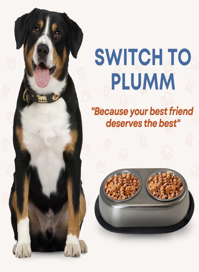 PLUMM Get Plumm Stainless Steel Pet Bowls for Dogs|Dog Food and Water Bowl Detachable|Bowl with Anti-Skid Rubber Base|Easy to Clean|Double Dish Pet Feeder|Dog and Cat Feeding Bowl,L_26 cm,H_6 cm,W_26 cm - Image 5